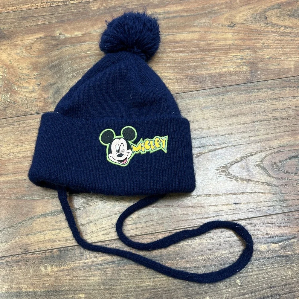 Vintage 1990s Mickey Mouse Disney Knit Beanie Stocking‎ Cap Hat Infant Baby